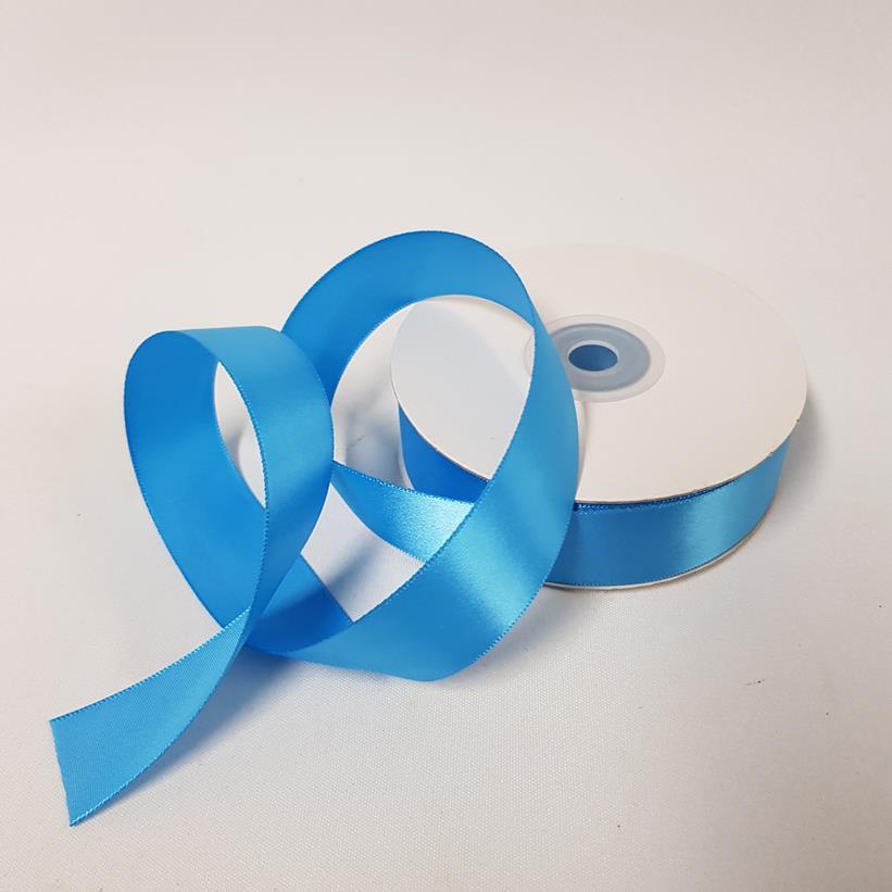 Satin Ribbon Single sided 25mm Aqua