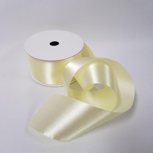 Satin Ribbon Single sided 50mm Egg Shell