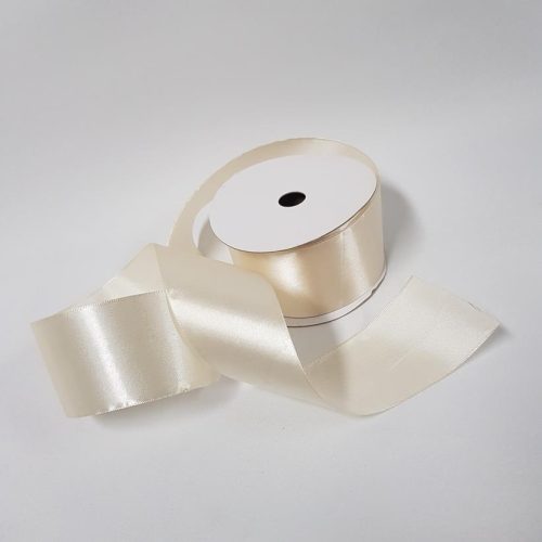 Satin Ribbon Single sided 50mm Ivory