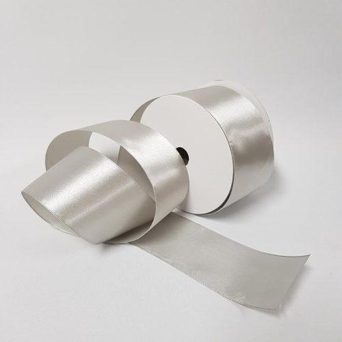 Satin Ribbon Single sided 50mm Silver