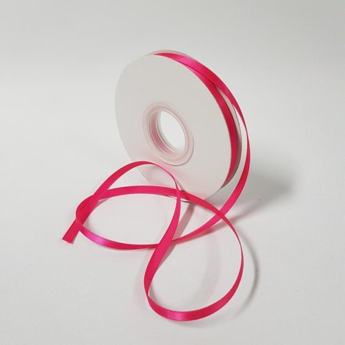 Satin Ribbon Single sided 6mm Hot Pink