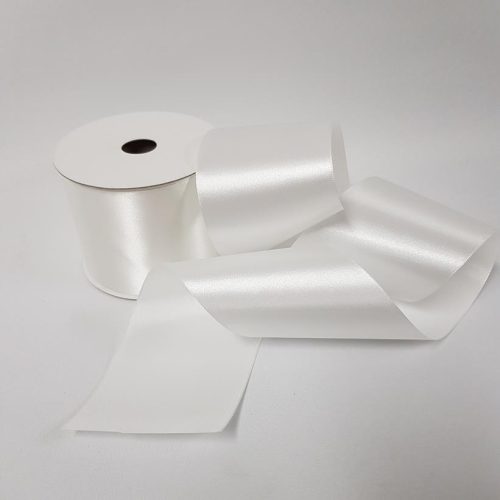 Satin Ribbon Single sided 75mm White