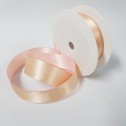 Satin Ribbon Two Toned 25mm Pink / Beige