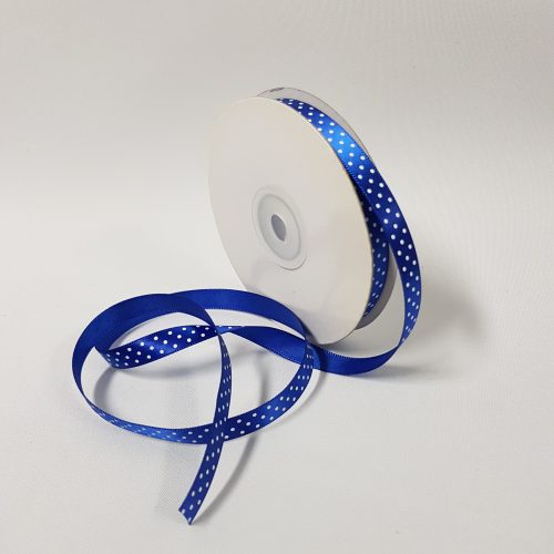 Satin ribbon Small Dots 10mm Royal Blue