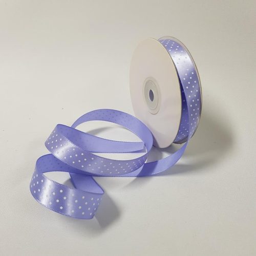 Satin ribbon Small Dots 15mm Iris