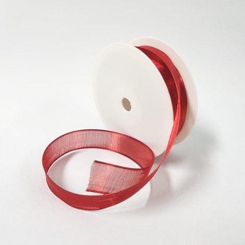 Swiss Mesh Ribbon Wired Red