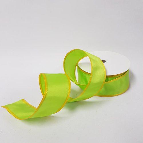 Taffeta Two Toned Wired Ribbon 40mm Lime