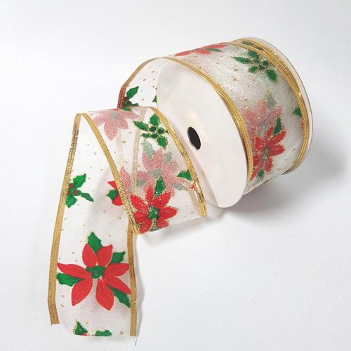 Christmas Ribbon Poinsettia 50mm
