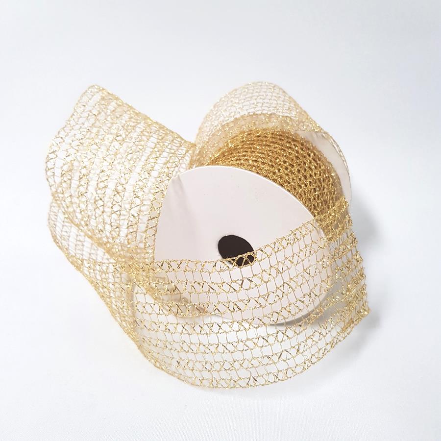 Fine Golden Mesh Ribbon