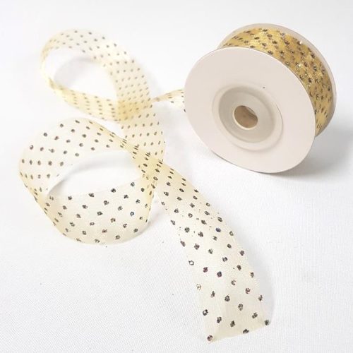 Glittered Organza Ribbon 22mm Gold