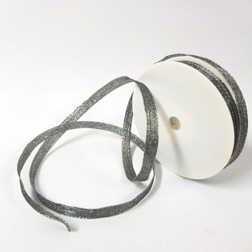 Metallic Wired Ribbon 10mm Black