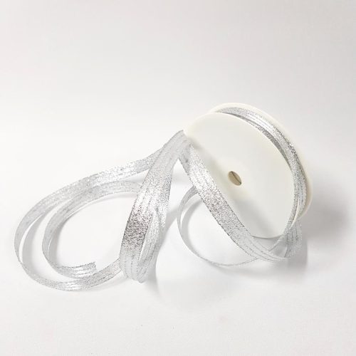 Metallic Wired Ribbon 10mm Silver