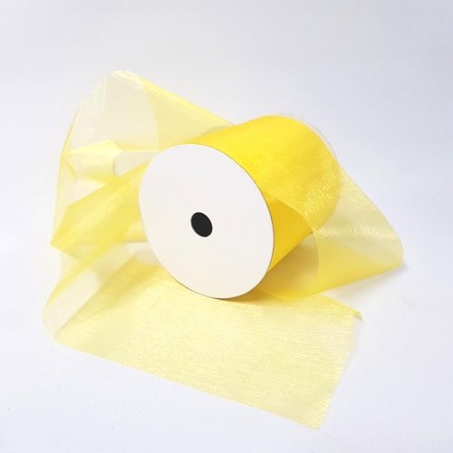 Organza Ribbon 100mm Yellow
