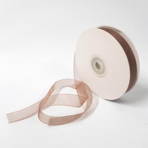 Organza Ribbon 15mm Brown