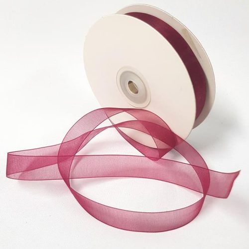 Organza Ribbon 15mm Burgundy