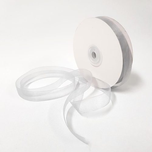 Organza Ribbon 15mm Silver