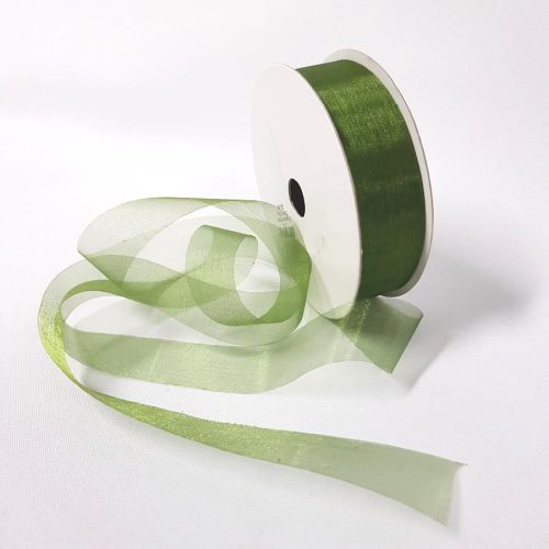 Organza Ribbon 25mm Olive