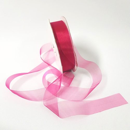 Organza Ribbon 25mm x 100m Hot Pink
