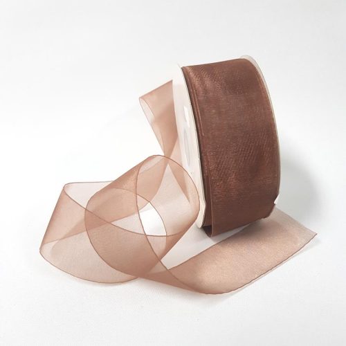 Organza Ribbon 38mm Brown