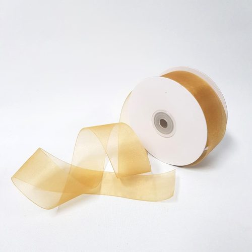 Organza Ribbon 38mm Old Gold Ribbon