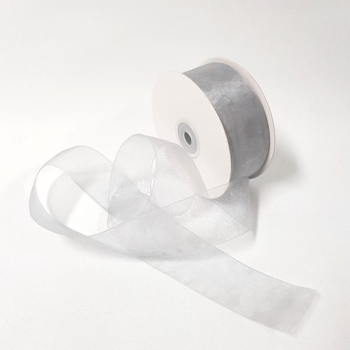 Organza Ribbon 38mm Silver