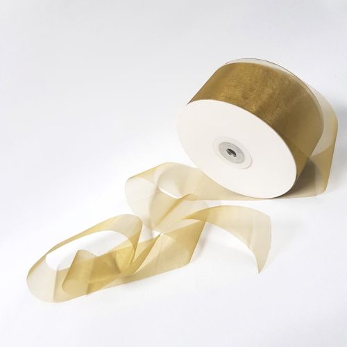 Organza Ribbon 50mm Khaki