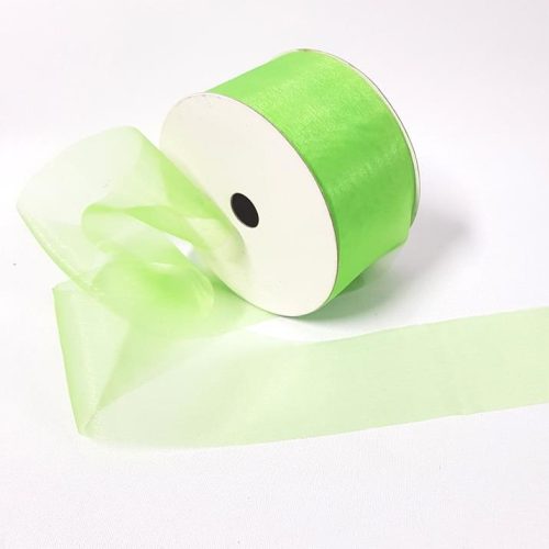 Organza Ribbon 50mm Lime