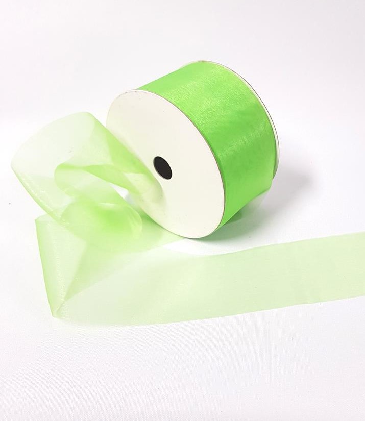 Organza Ribbon 50mm Lime