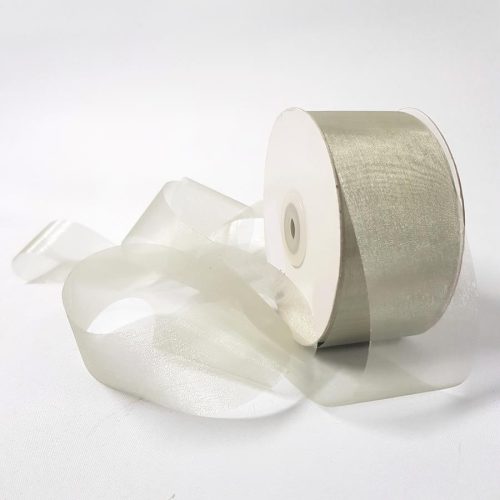 Organza Ribbon 50mm Steel Beige