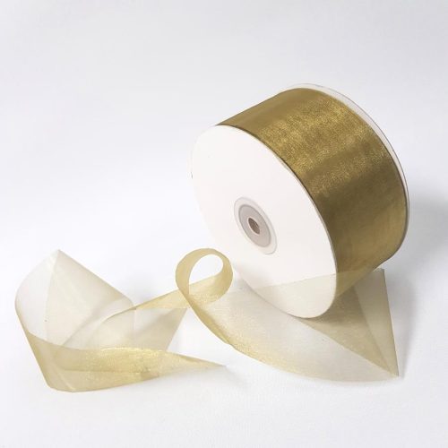 Organza Ribbon 50mm Two Tone Khaki