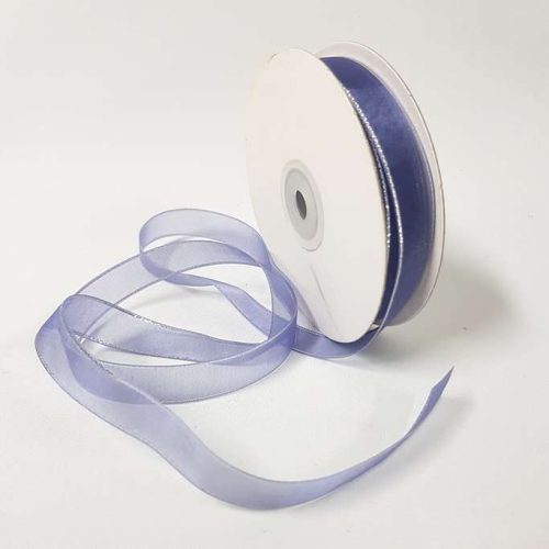 Organza Ribbon Silver Edge 15mm Lavender