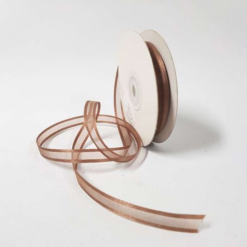 Satin Edged Ribbon 10mm Brown