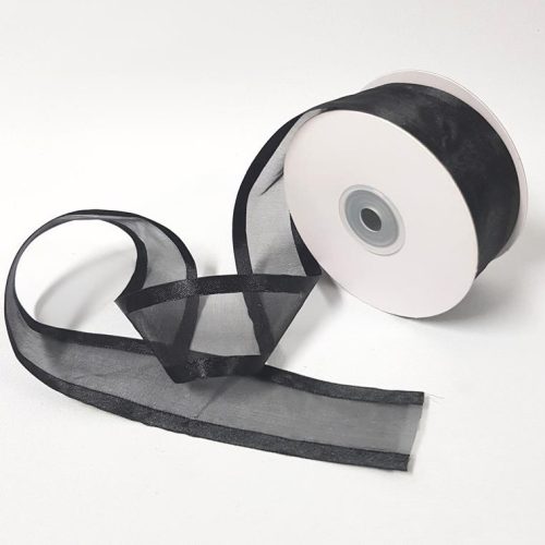 Satin Edged Ribbon 38mm Black