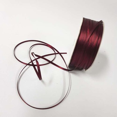 Satin Ribbon Double Sided 3mm Burgundy
