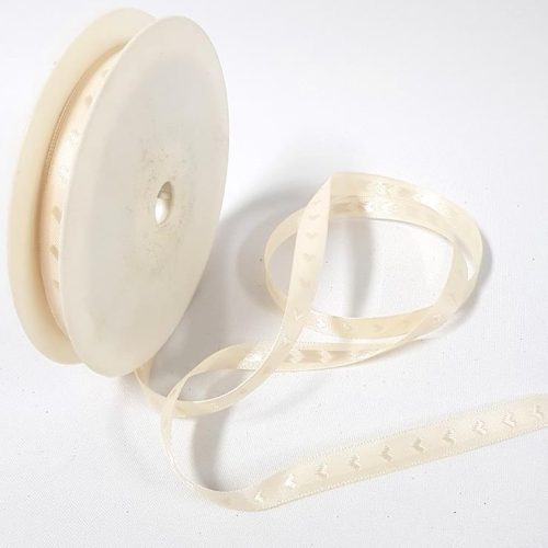 Satin Ribbon Mini Hearts 10mm Cream