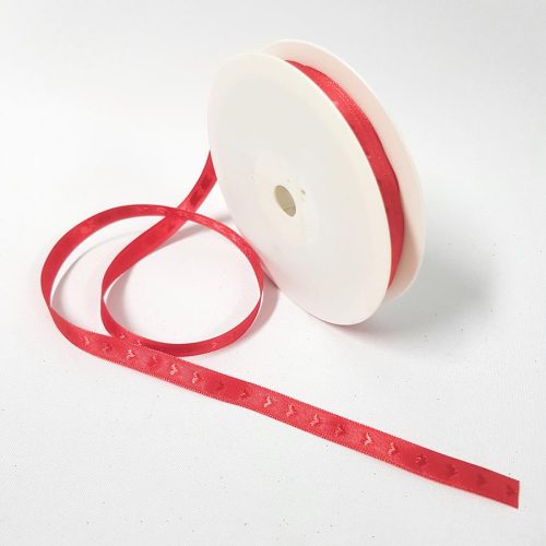 Satin Ribbon Mini Hearts 10mm Red