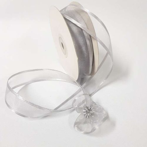 Sheer Pull Bow Ribbon 22mm Silver