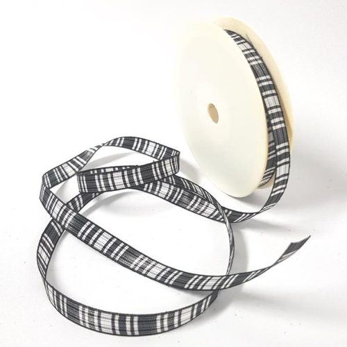Tartan Ribbon 12mm Black