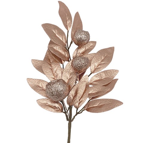 Artificial Gumnut Leaf Rose Gold 30cm