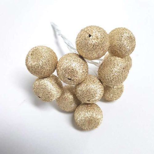 Christmas Balls Bunch Glitter Gold x 12