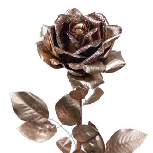 Metallic Golden Rose Stem 75cm