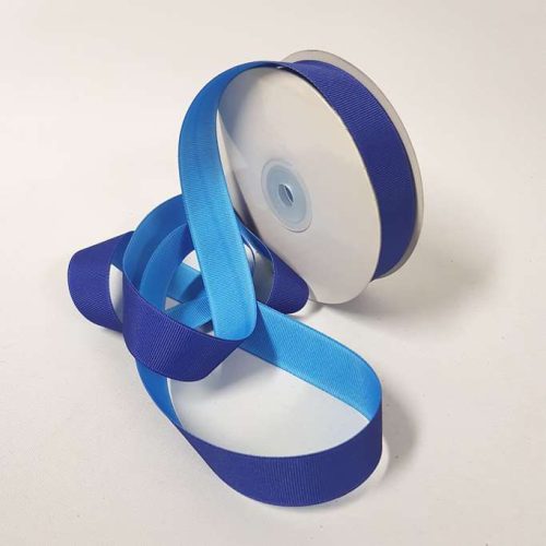 Grosgrain Ribbon Two toned 22mm Island Blue/Royal Blue