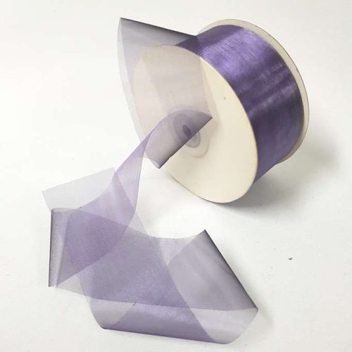 Organza Ribbon 50mm Steel Purple