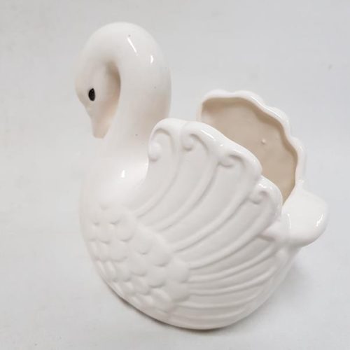 Porcelain Swan Planter 14cm x 14cm