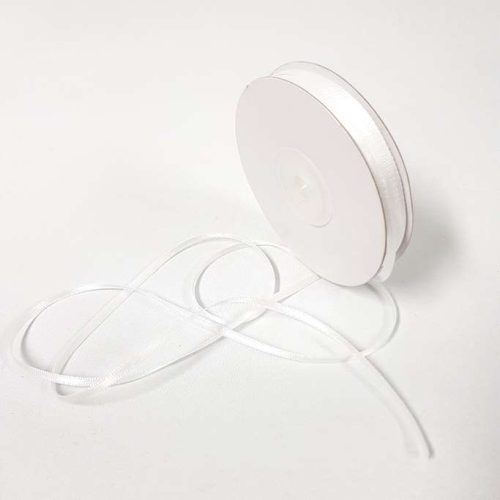 Satin Ribbon Double Sided 3mm White