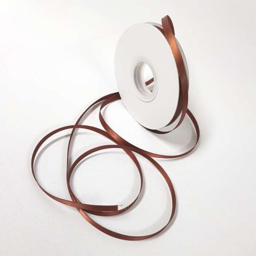 Satin Ribbon Single sided 6mm Brown