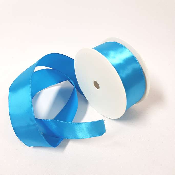 Satin Ribbon Wired Ribbon 38mm Aqua