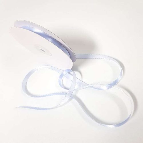 Satin Stitch Ribbon 10mm Iris/White