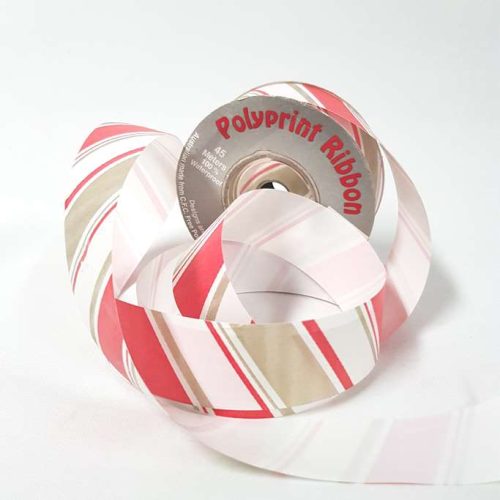 Tear-Curl Ribbon Aslant Stripe Candy 33mm