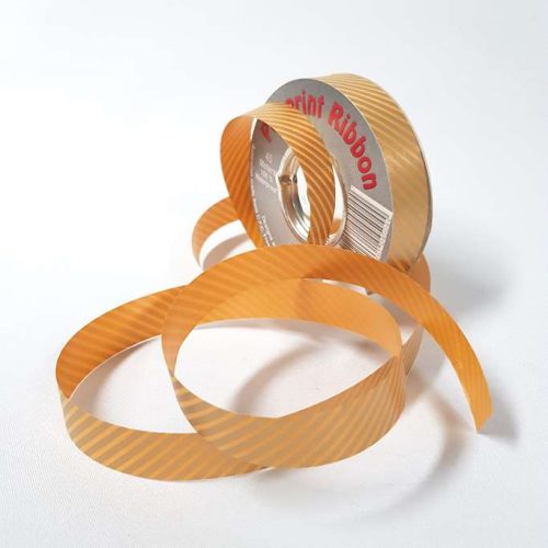 Tear-Curl Ribbon Aslant Stripe Gold 18mm